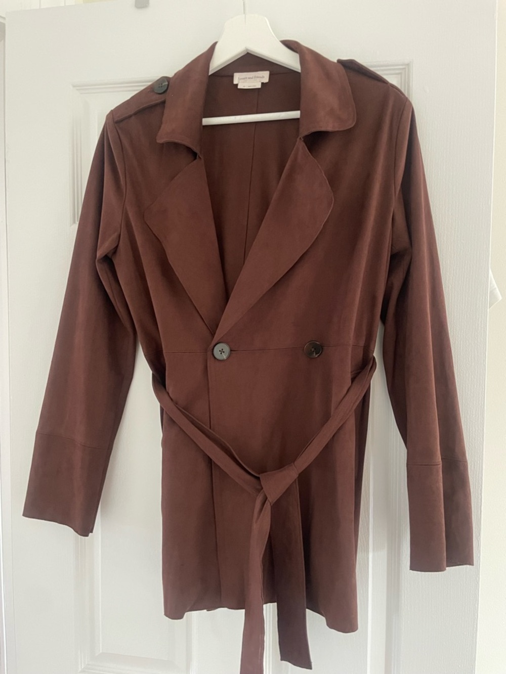 Oversized Anthropologie Espresso Brown Suede-Look Blazer - Picture 9 of 12